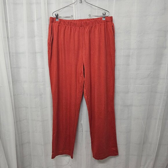 Lands' End Spice Orange Sport Knit Straight Leg Pants Athleisure Casual XL - Picture 12 of 12